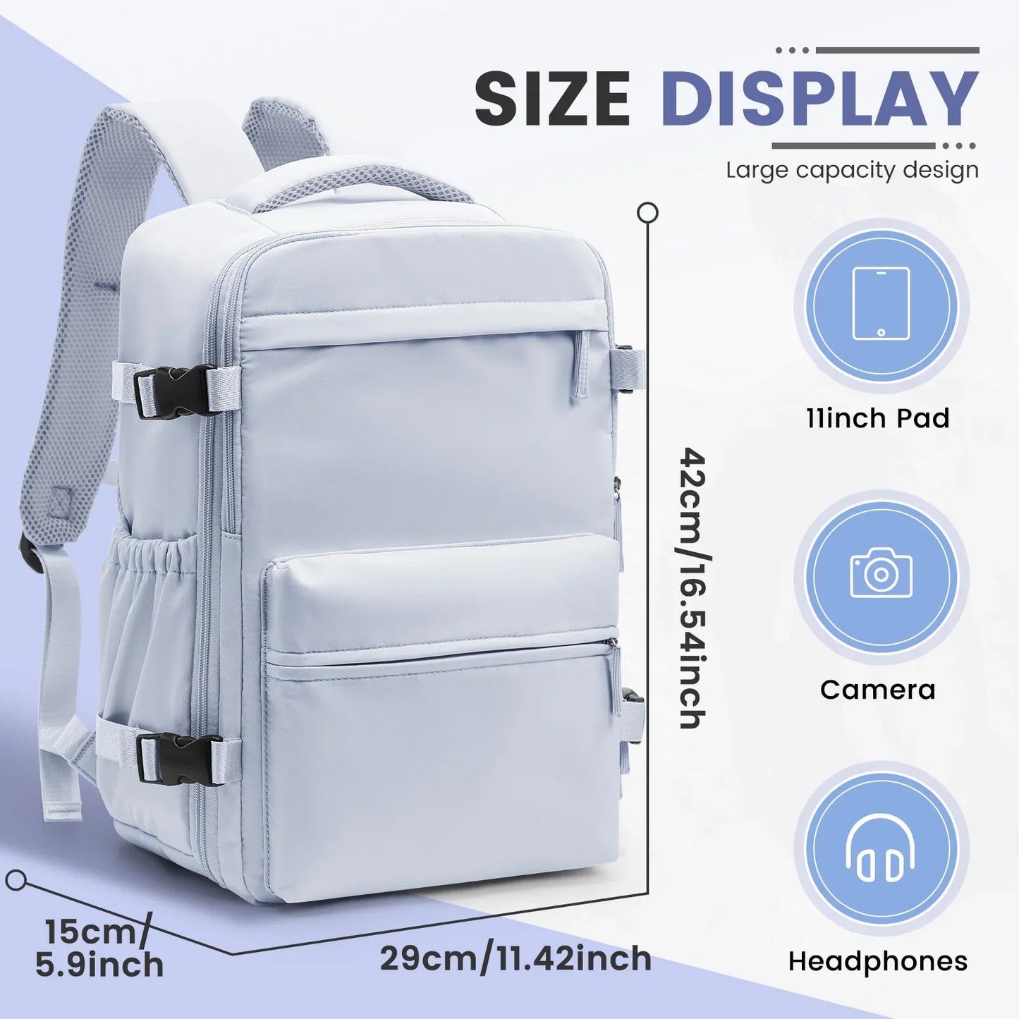 Ryanair Cabin Bag 40x20x25 — Men’s Air Vacuum Compression Laptop Backpack with 42x29x15 Vacuum Clothing Storage Bag