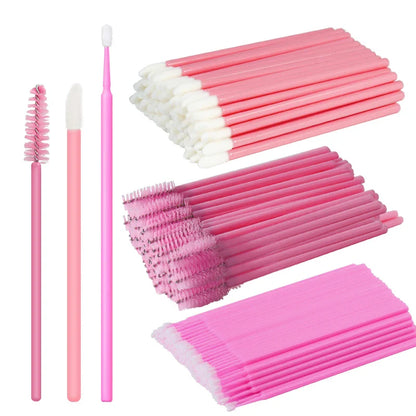 ANNAFRIS 50pcs Disposable Eyelash & Eyebrow Brushes — Soft Crystal Lash Extension Mascara Wands Makeup Tools