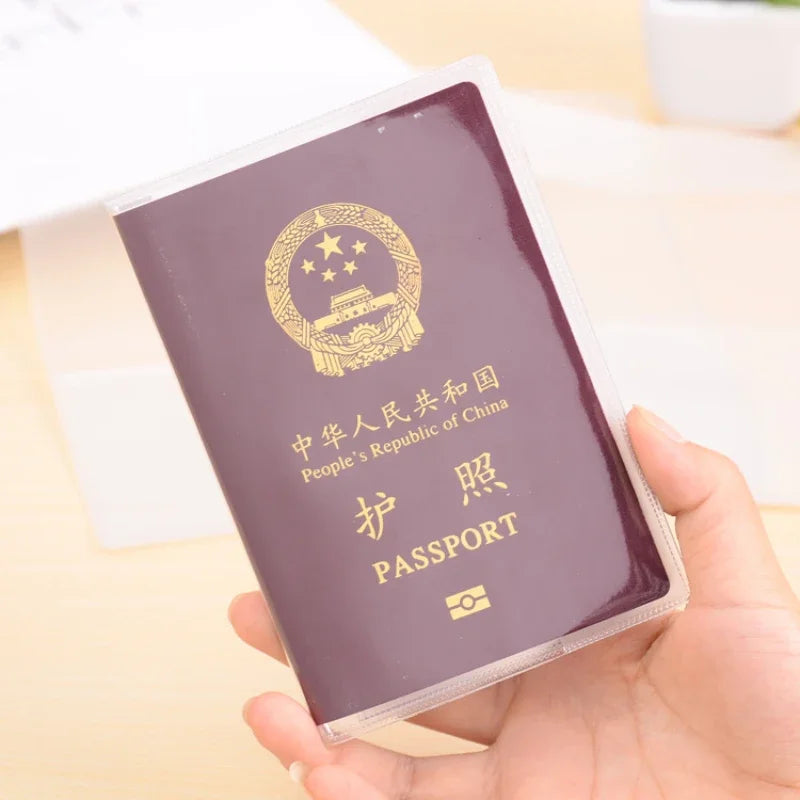 Passport Protective Cover – Transparent Frosted PVC, Waterproof Multi-Function Business & Credit Card Document Case Pouch