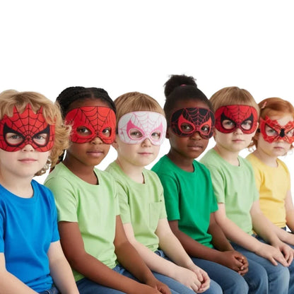 Spider-Inspired Cosplay Eye Mask Set – Funny Superhero Costume Accessories for Kids Halloween & Birthday Parties