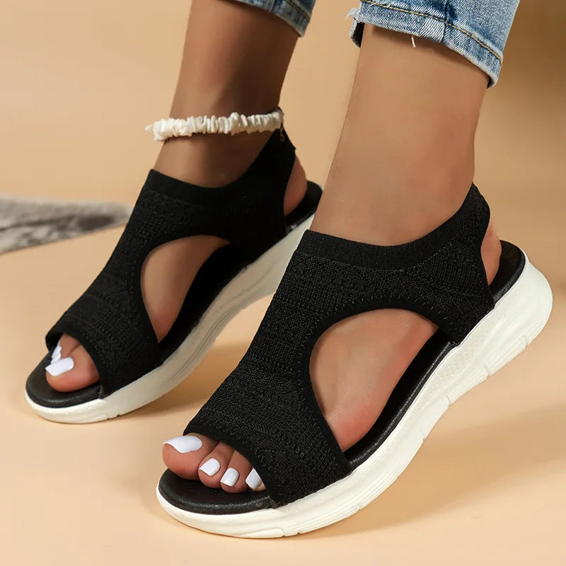 2024 Women’s Summer Mesh Platform Sandals – Open Toe Wedge Casual Shoes, Lightweight Zapatillas Mujer