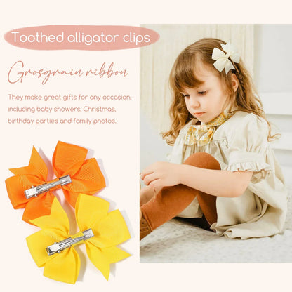 20/40PCS Sweet Candy Color Bow Hair Clip Set – Cute Ribbon Hairpins for Baby Girls & Kids Hair Accessories Gift