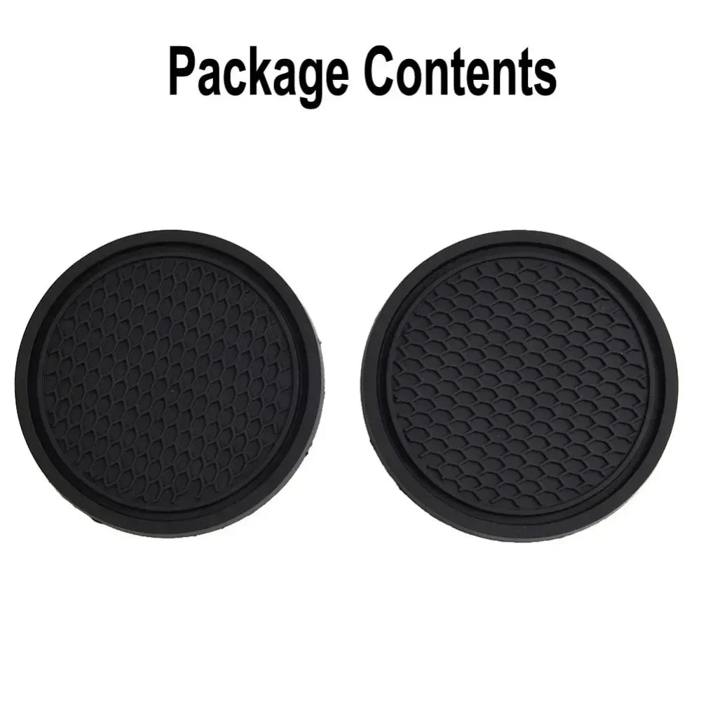 Universal Black Anti-Slip Car Cup Holder Coaster Pads – Interior Accessories for Most Vehicles