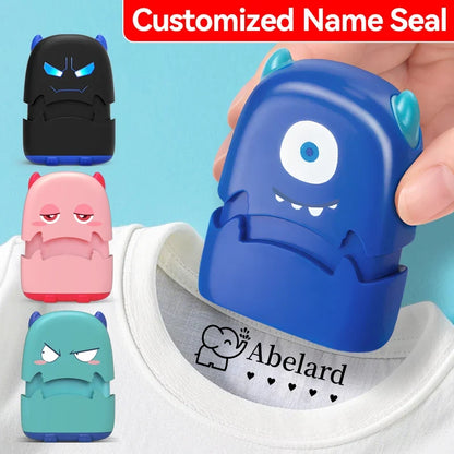 Custom Baby Name Stamp Kit - Reusable Waterproof Ink Stamp for Clothes, School Bags & Personal Items