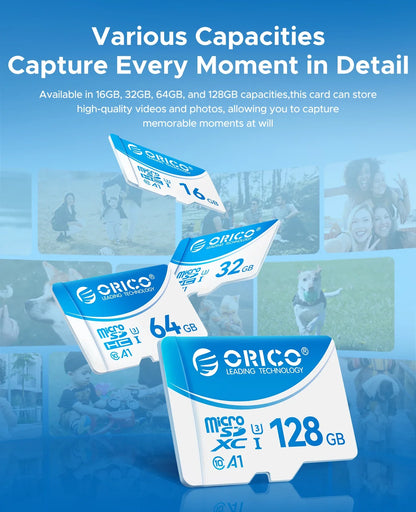 ORICO Micro SD Card – 16GB, 32GB, 64GB, 128GB A1 U3 Class 10 V10 for Camera, Drone & Dash Cam