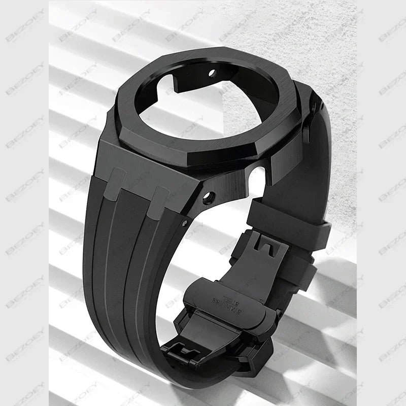 GEN4 Casioak GA2100 Mod Kit – Stainless Steel Case, Bezel, and Rubber Strap Replacement for G-SHOCK GA2100/GA2110