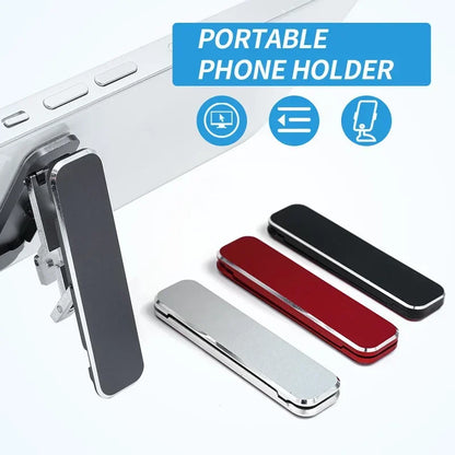 Invisible Folding Mini Metal Phone Holder | Aluminum Alloy Back Stick | Portable Bracket for Universal Mobile Desktop Phone