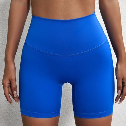 Women’s Solid Color Yoga Shorts – Compression Sport Leggings, Sweat-Wicking Training & Cycling Shorts with Pocket