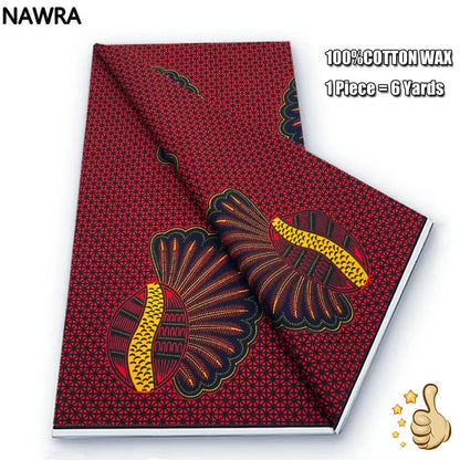Original 100% Cotton African Wax Print Fabric - Soft Ankara Batik DIY Pagne