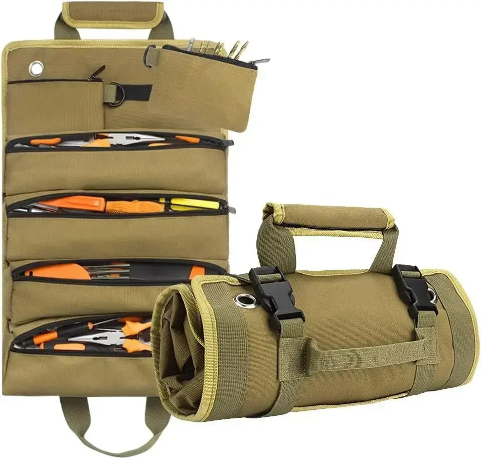Multi-Purpose Professional Tool Bag – High-Quality Multi-Pocket Roll-Up Hardware Tools Organizer, Portable Small Tool Pouch