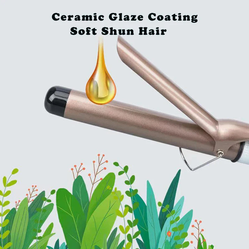 Professional Electric Hair Curler – 9-38mm Temperature Adjustable Curling Iron Wand with LCD Display