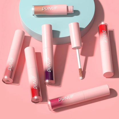 18-Color Sexy Red Diamond Glitter Lip Gloss – Metallic, Waterproof, Long-Lasting Matte Shimmer Liquid Lipstick for Women