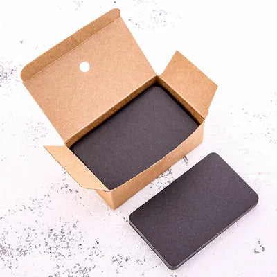 50pcs Kraft Paper Cards – Blank Business, Thank You, Message, Writing, Label, Bookmark & Learning Cards Box
