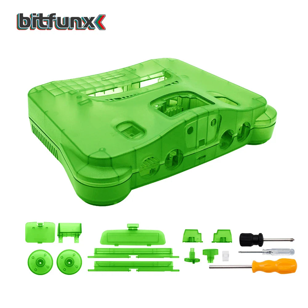 Bitfunx Translucent Replacement Plastic Shell Case for N64 Nintendo 64