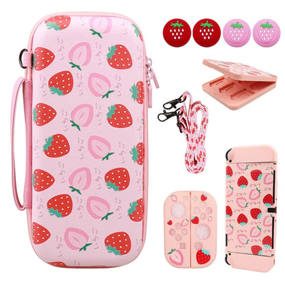 Stylish Pink Portable EVA Storage Bag for Nintendo Switch/OLED: Console Case Pouch for NS Switch OLED Controller - Game Accessories Organizer