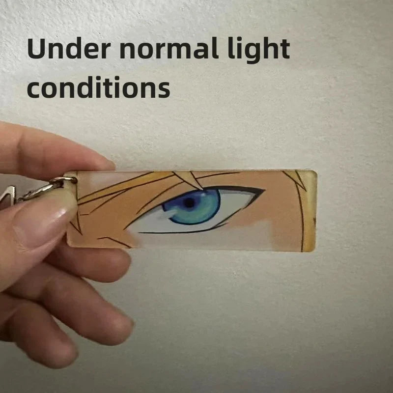 Naruto Acrylic Keychain — Double-Sided Uchiha Itachi Shining Eyes Pendant, Rectangular Backpack Charm, Christmas Gift
