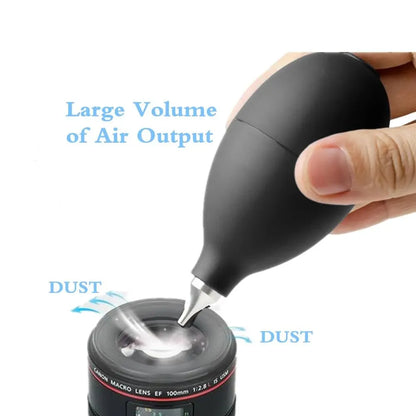 Digital Air Blower for Lens and Computer Cleaning - Black Dust Removal Tool for Cameras, Keyboards, and Clocks
