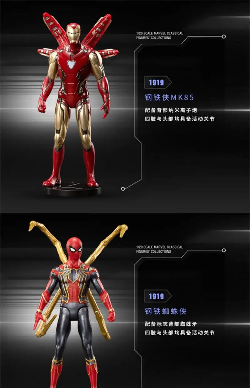 ZD Toys Avengers Legends Action Figures – Iron Man, Spider-Man, Thor, Captain America, Thanos, Hulk, War Machine Gift Set