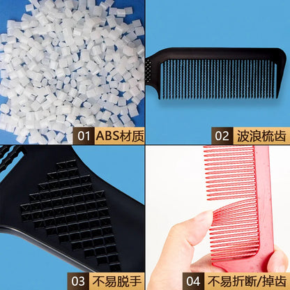 Professional Salon Hair Clipper Accessory – Flat Head Cut Comb, Anti-Static, Wide Tooth Hair Styling Brush for Men
