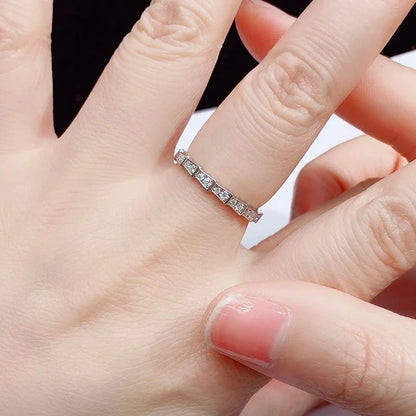 100% Pass Diamond Tester Pen & Moissanite Ring – Matching 925 Sterling Silver Wedding Band for Women