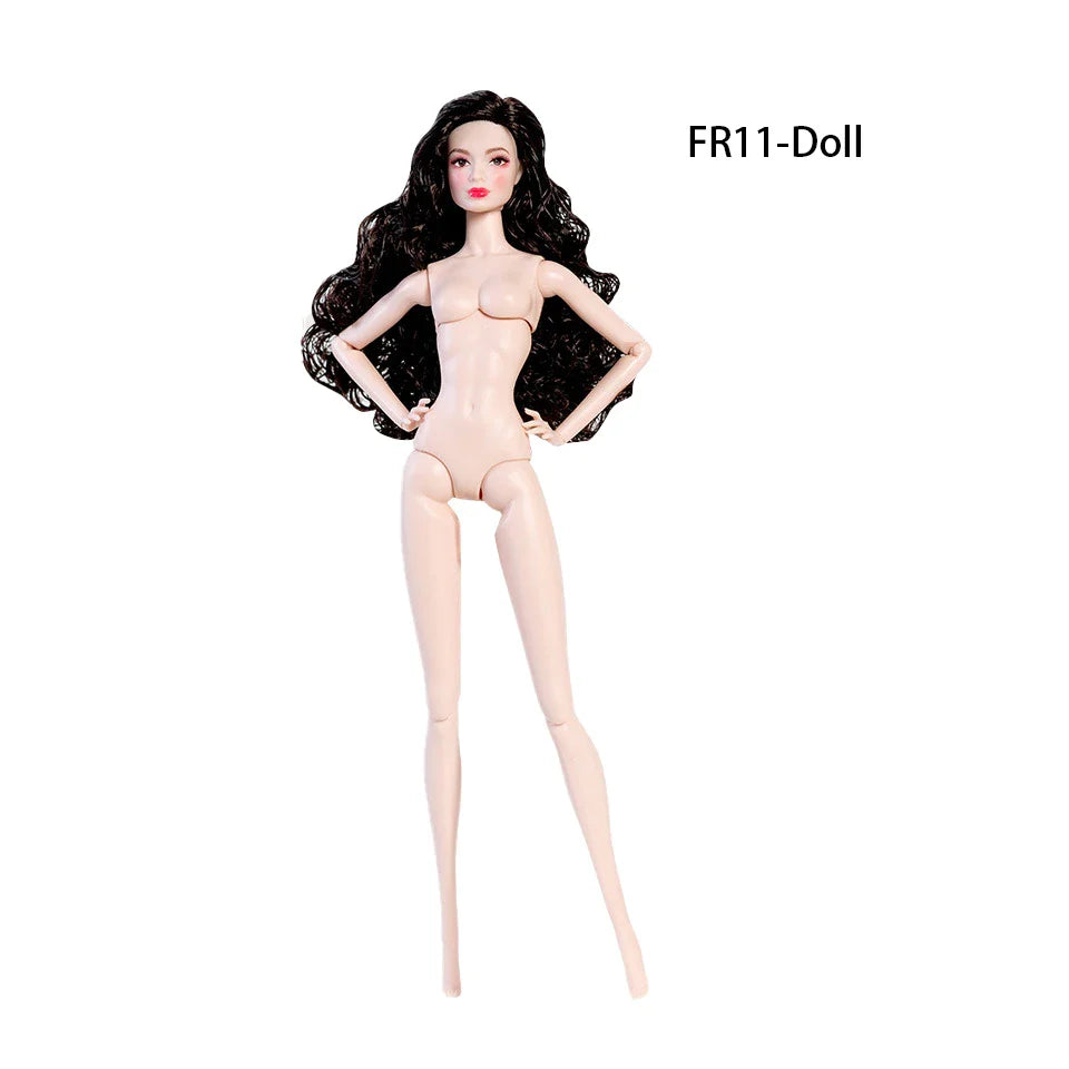 32cm European Supermodel Nude Doll – Original 1/6 Joint Figure with Multi-Color Skin and Exquisite Makeup, Full Series Collectible Toy