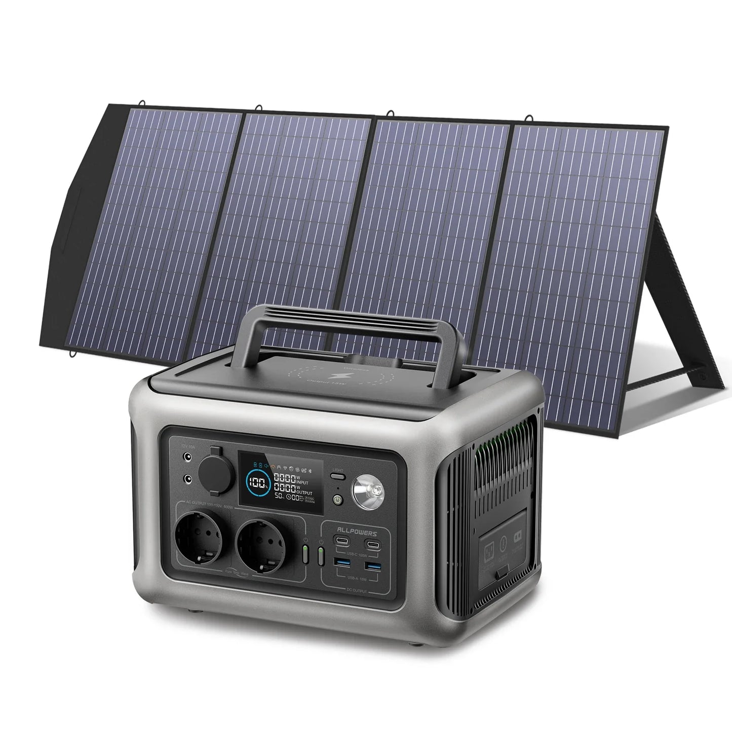ALLPOWERS R600 Solar Generator - 600W, 299Wh LiFePO4 Portable Power Station with Optional Solar Panel and Solar Charger for Camping