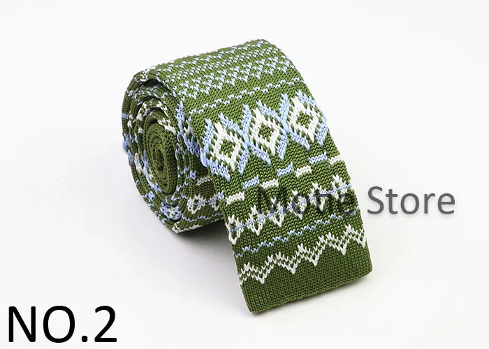 Classic Knit Neck Tie for Men — 6cm Plaid & Dots Casual Business Wedding Tie