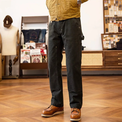 Red Tornado 14oz Duck Work Pants - Double Front Carpenter Dungaree Trousers for Men