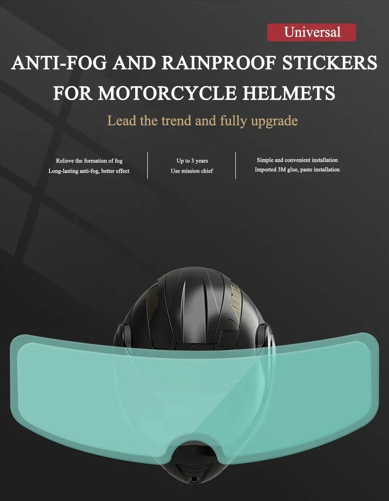 Motorcycle Helmet Mirror Rainproof Film – Anti-Fog Sticker for High Definition Visibility, Universal Motorcycle Accessories