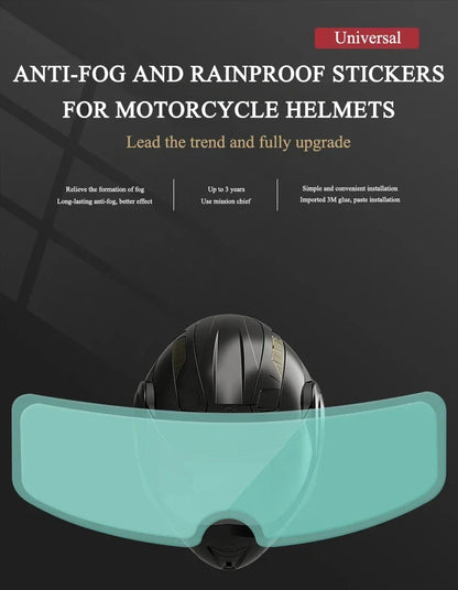 Motorcycle Helmet Mirror Rainproof Film – Anti-Fog Sticker for High Definition Visibility, Universal Motorcycle Accessories