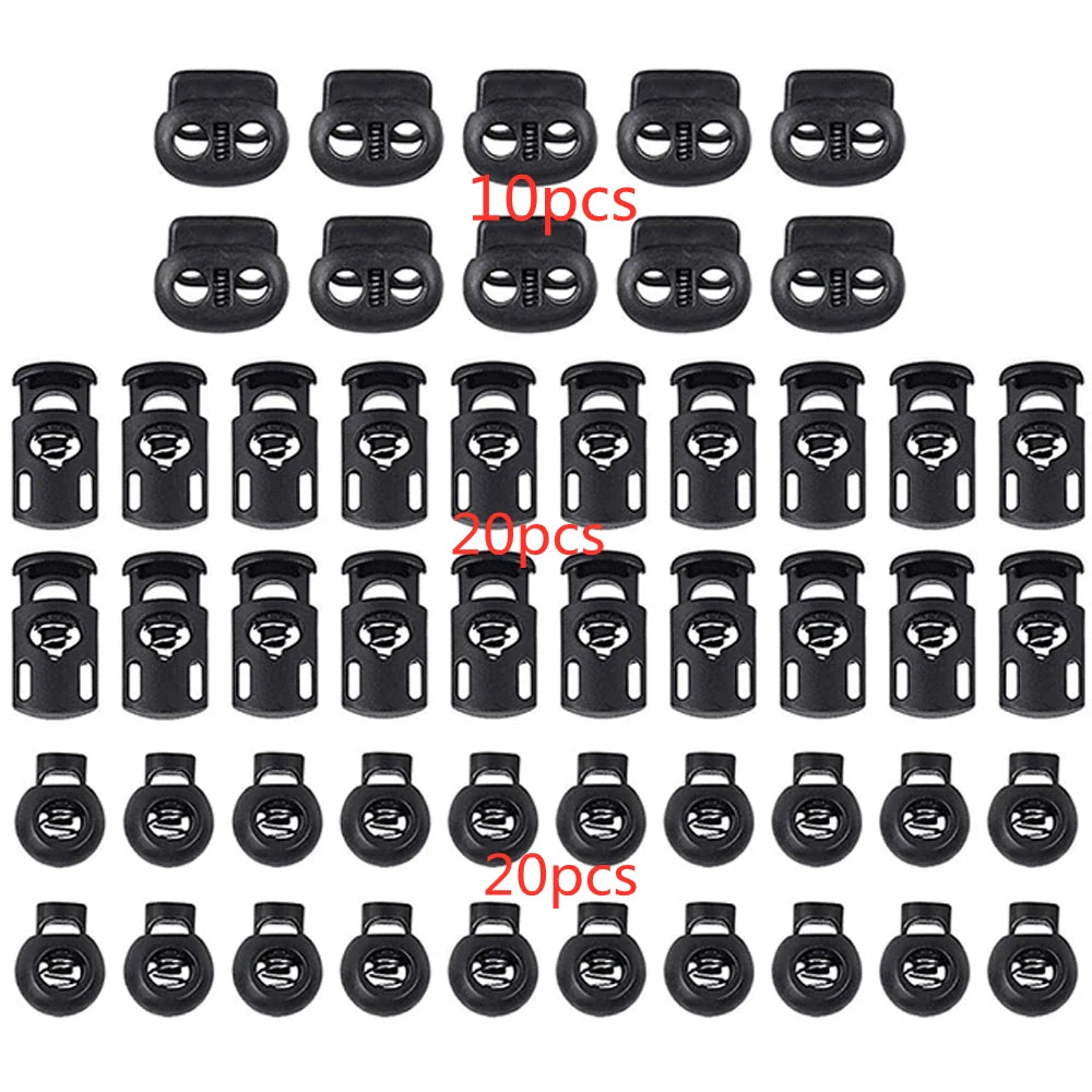 50pcs Plastic Cord Lock Toggle – DIY Spring Stopper for Lanyards, Drawstrings, Shoelaces & Clothing