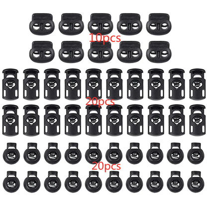 50pcs Plastic Cord Lock Toggle – DIY Spring Stopper for Lanyards, Drawstrings, Shoelaces & Clothing