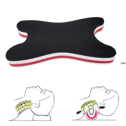 Cervical Neck Stretcher Pillow - Portable Orthopedic Traction & Massage Device