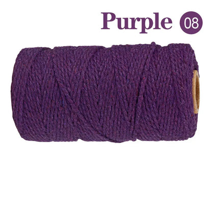 2mm 100M Macrame Cotton Cord – Twine Thread for DIY Crafts, Wall Hangings, Bohemian Wedding & Home Decor