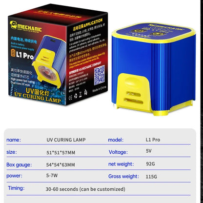 MECHANIC L1 Pro UV Curing Lamp – 7W High-Power Smart Repair Light for Fast UV Glue & Motherboard Curing