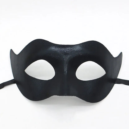 Adult Black PVC Masquerade Mask — Bat Bunny Party Mask for Men & Women, Carnival, Prom, and Costume Events