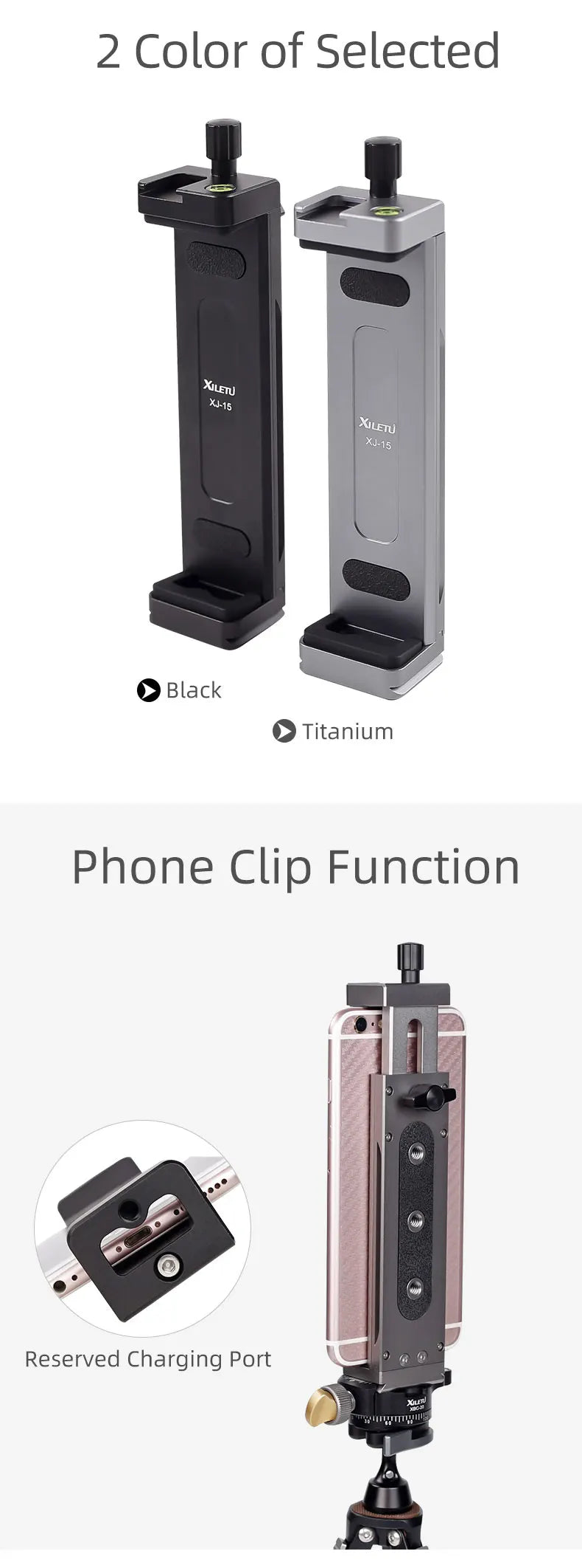 Universal Aluminum Alloy Tablet & Phone Stand – Adjustable Tripod Holder Clip for Mobile Devices