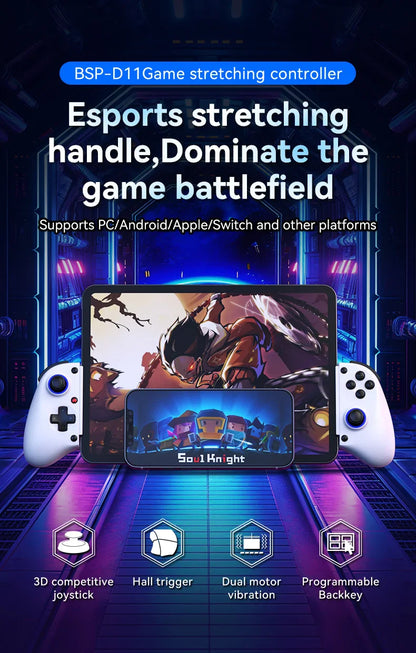 BSP-D11 Stretching Wireless Game Controller – Compatible with SWITCH, Android, iOS, PS3, PS4, XBOX, and Tablet for Gamepad Streaming