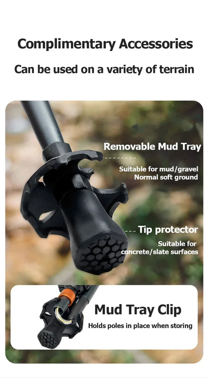 Naturehike Lightweight Trekking Poles – Carbon Fiber & Aluminum Alloy Folding Walking Sticks for Hiking & Climbing
