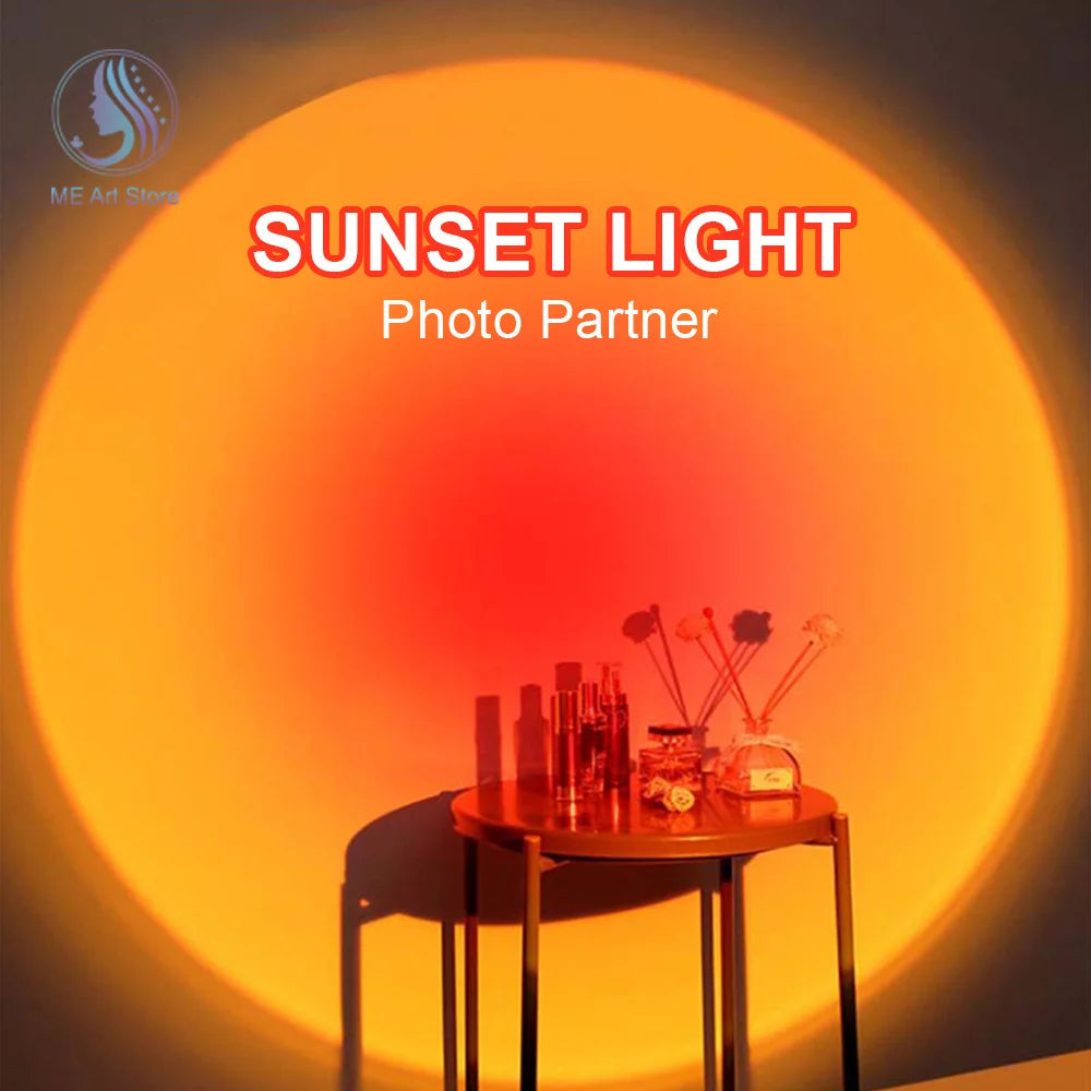 New Sunset Light with Earbuds & Remote Control – 16 Colors, Customizable Version