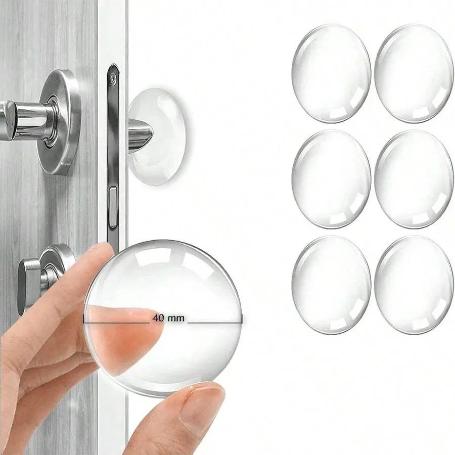 Door Knob Wall Protector - Clear Soft Rubber Door Stopper & Handle Bumper for Noise Reduction and Wall Protection