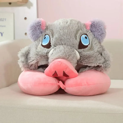 Cosplay Wild Boar Head Plush Hat – Hashibira Inosuke Anime Plush Headgear for Boys & Fans