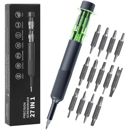 27-in-1 Precision Screwdriver Set — Magnetic Bits Pen for Eyeglass, Watch, PC, Laptop & iPhone Repairs