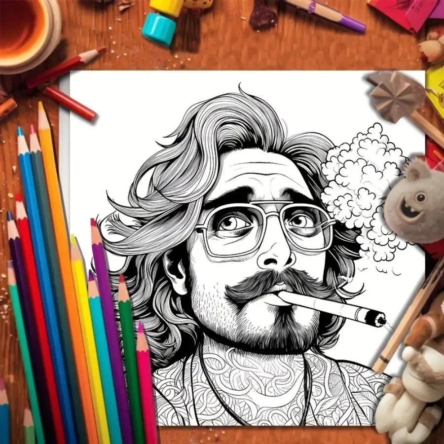 Art Coloring Book - Upgraded Thick Paper, 22 Pages, Stoner Coloring Gift for Holidays, Birthdays & Parties
