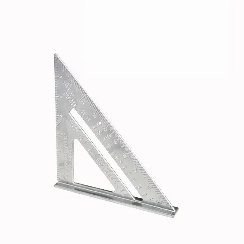 7 Inch Aluminum Alloy Triangle Ruler — Metric Angle Protractor Speed Square for Woodworking