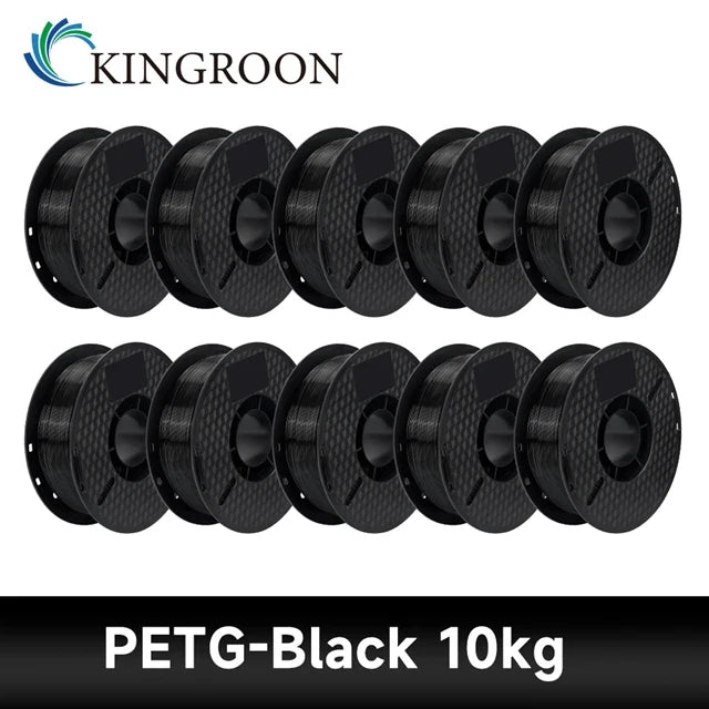 KINGROON 10KG PLA/ABS/PETG Filament 1.75mm – 10 Rolls Black, White, Gray for 3D Printing