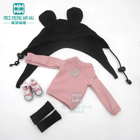 Blythe Doll Accessories Set – Fashion Sweatshirt, Shoe Covers & Sneakers for Blythe & Azone Dolls, Christmas Gift