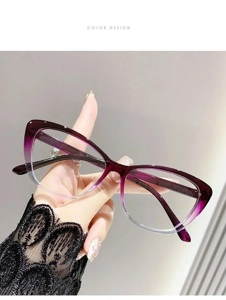 Fashion Cat Eye Reading Glasses – Luxury Anti-Blue Light Eyewear for Women & Men with Presbyopia