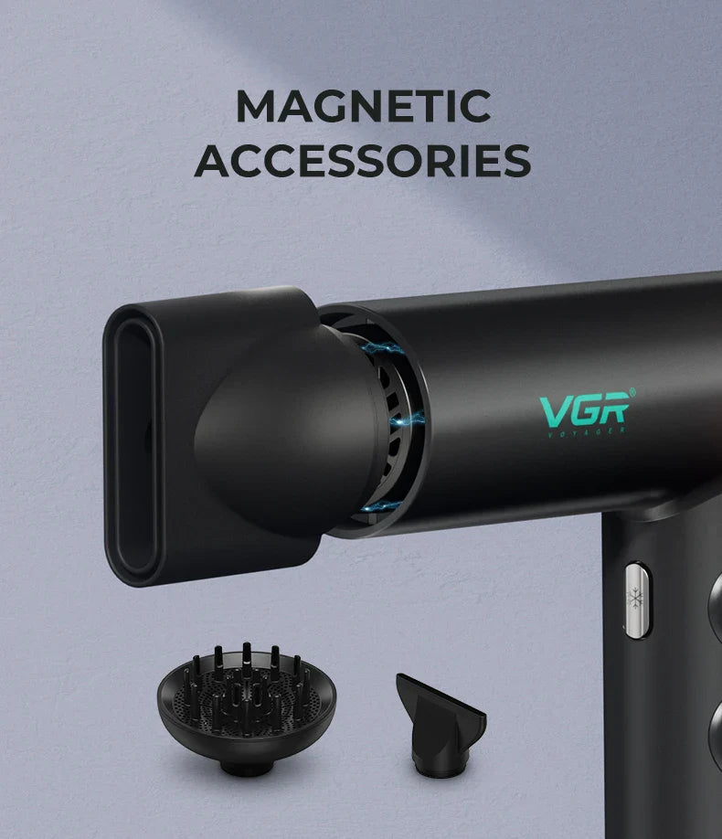 VGR Professional Hair Dryer V-401 — Hot & Cold Adjustment with Brushless Motor 110000 RPM