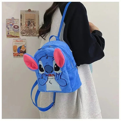 Disney Stitch Plush Backpack – Large-Capacity Cartoon School Bag for Kids & Kindergarten Gift